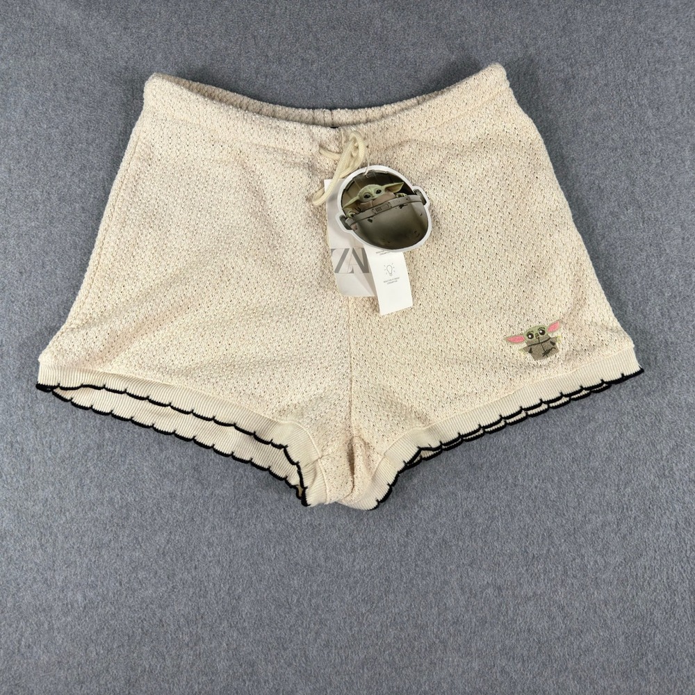 ZARA x Star Wars Baby Yoda Knit Shorts Womens S Disney NEW